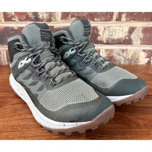 Merrell Antora 3 Mid Waterproof Hiking Boots Womens 10.5 Olive Green J067584